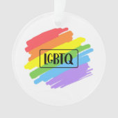 LGBTQ Pinselstriche Rainbow Ornament (Vorderseite)
