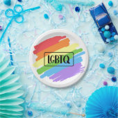 LGBTQ Pinselstriche Rainbow Pappteller (Party)