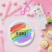 LGBTQ Pinselstriche Rainbow Pappteller (Party)