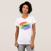 LGBTQ Pinselstriche Rainbow T-Shirt (Vorne ganz)