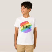 LGBTQ Pinselstriche Rainbow T-Shirt (Vorne ganz)