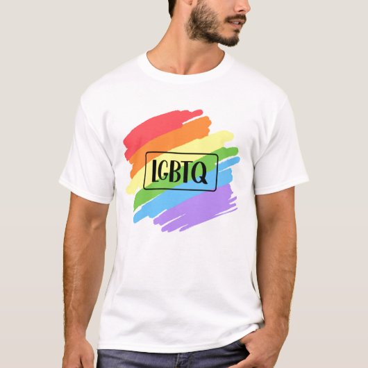 LGBTQ Pinselstriche Rainbow T-Shirt (Vorderseite)