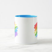 LGBTQ Pinselstriche Rainbow Tasse (Zentrum)