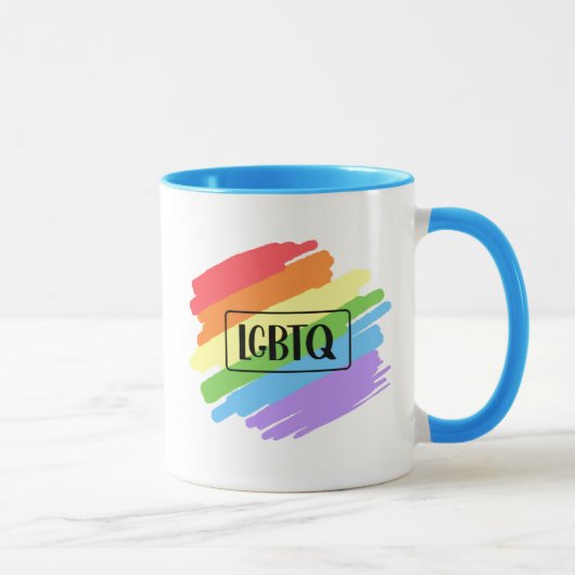 LGBTQ Pinselstriche Rainbow Tasse (Rechts)