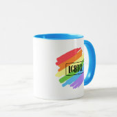 LGBTQ Pinselstriche Rainbow Tasse (VorderseiteRechts)