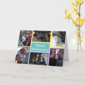 LGBTQ Plus Happy Anniversary Rainbow Foto Collage Karte (Gelbe Blume)