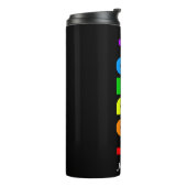 LGBTQ Plus Rainbow Gay Pride Akronym Monogramm Thermosbecher (Nach links gedreht)