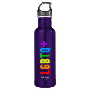 LGBTQ Plus Rainbow Gay Pride Personalisiert Lila Edelstahlflasche