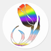 LGBTQ plus Tulip und Blume Runder Aufkleber (Vorderseite)