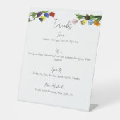 LGBTQ plus Tulips Blume Getränkemenü Sockelschild (Vorderseite)