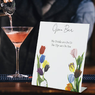 LGBTQ plus Tulips Blume Offene Bar Sockelschild