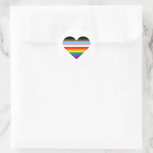 LGBTQ POC Herz Runder Aufkleber (Tasche)