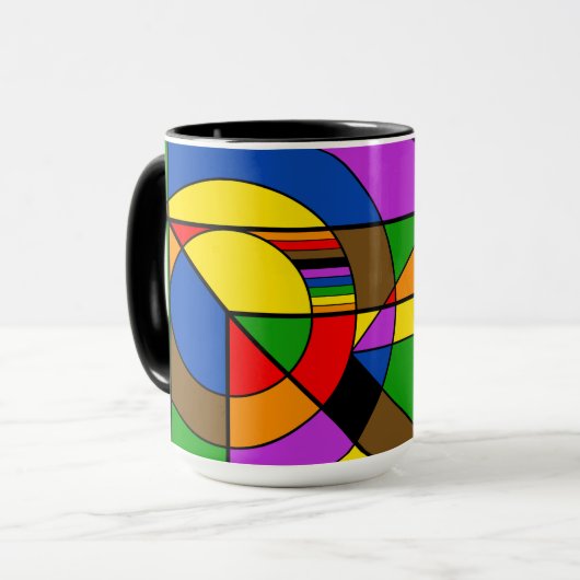 LGBTQ+ POC-Regenbogen-Prix Abstrakt geometrisch Tasse (Vorderseite Links)