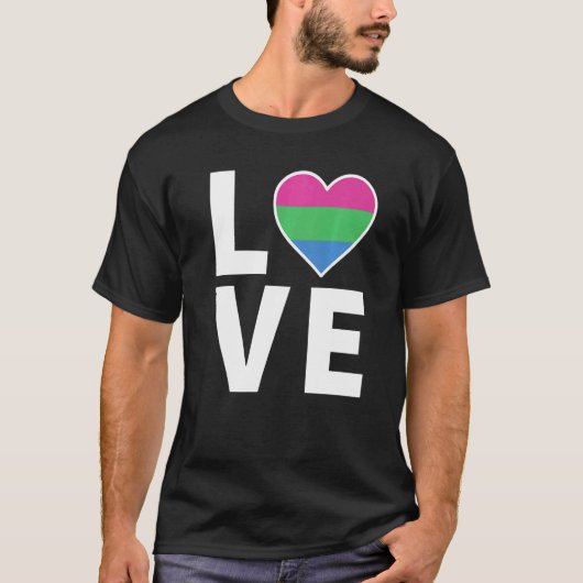 Lgbtq Polysexual Flag Herz Lgbtqia+ Liebe Polysex T-Shirt (Vorderseite)