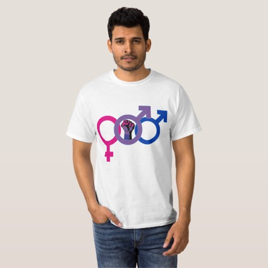 LGBTQ+-Power von Bisexual Man T-Shirt (Vorne ganz)