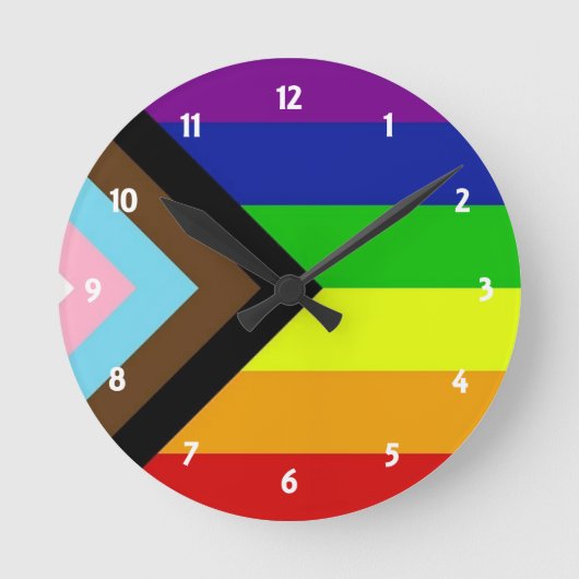 LGBTQ+-Preis Runde Wanduhr (Vorderseite)
