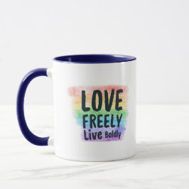 LGBTQ+ Pride Coffee Mug Vibrant Rainbow Love Cup Tasse