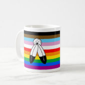 LGBTQ+-Pride-Flag mit zwei Geistern Kaffeetasse (Vorderseite Links)
