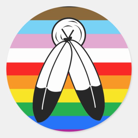 LGBTQ+-Pride-Flag mit zwei Geistern Runder Aufkleber (Vorderseite)