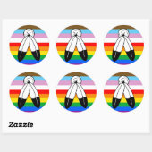 LGBTQ+-Pride-Flag mit zwei Geistern Runder Aufkleber (Blatt)