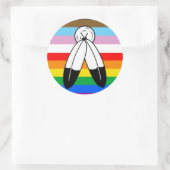 LGBTQ+-Pride-Flag mit zwei Geistern Runder Aufkleber (Tasche)