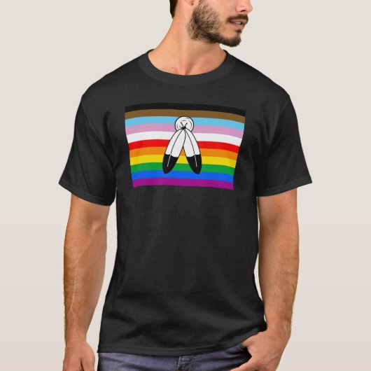 LGBTQ+-Pride-Flag mit zwei Geistern T-Shirt (Vorderseite)