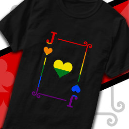 LGBTQ Pride Flag Playing Cards Jack Card Herz T-Shirt