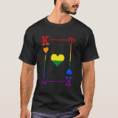LGBTQ Pride Flag Playing Cards King Card Herz T-Shirt (Vorderseite)