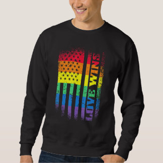 Lgbtq Pride Gay Equality Rainbow American Flag Lov Sweatshirt
