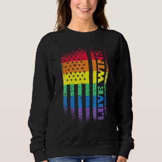 Lgbtq Pride Gay Equality Rainbow American Flag Lov Sweatshirt