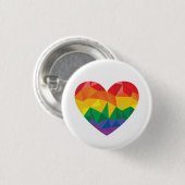 LGBTQ+ Pride Geometric Heart Rainbow Button (Vorne & Hinten)
