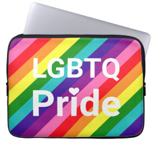 LGBTQ Pride Herz Regenbogenstreifen Tech Laptopschutzhülle