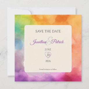 LGBTQ Pride-Hochzeit Liebe ist Liebe Regenbogen Save The Date
