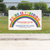 LGBTQ Pride ist Freedom Rainbow White Background Banner (Insitu)