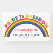 LGBTQ Pride ist Freedom Rainbow White Background Banner (Horizontal)