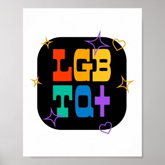 LGBTQ+. PRIDE+LGBT. Rainbow Poster (Vorne)