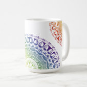 LGBTQ+ Pride Mandala Tasse - Farbdesign mit Symbol (VorderseiteRechts)