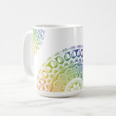 LGBTQ+ Pride Mandala Tasse - Farbdesign mit Symbol (Vorderseite Links)