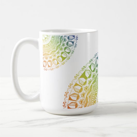 LGBTQ+ Pride Mandala Tasse - Farbdesign mit Symbol (Links)