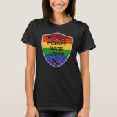 LGBTQ+ Pride Not All Heroes Glitter T-Shirt (Vorderseite)