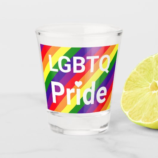 LGBTQ Pride Rainbow 6 Streifen Schnapsglas (Vorderseite)