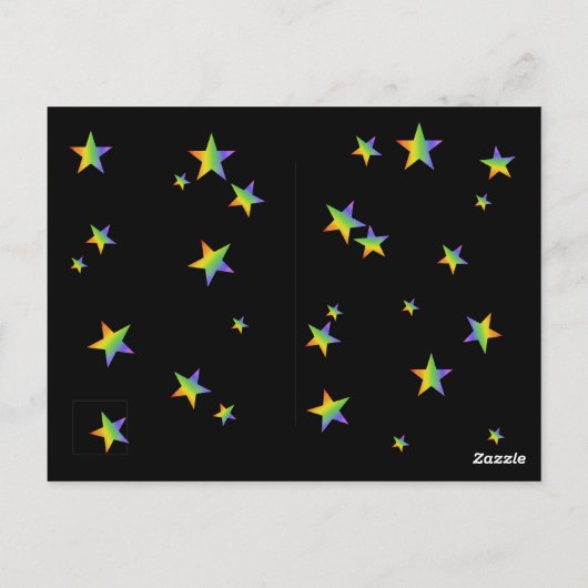 LGBTQ+ / Pride Rainbow Christmas Tree with Stars Postkarte (Rückseite)