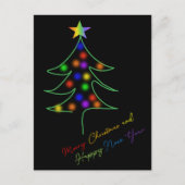 LGBTQ+ / Pride Rainbow Christmas Tree with Stars Postkarte (Vorderseite)