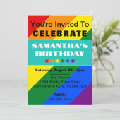 LGBTQ Pride Rainbow Colors Einladung zum Geburtsta (Stehend Vorderseite)
