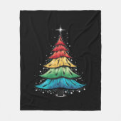 LGBTQ Pride Rainbow Flag Gay Christmas Trees Gesch Fleecedecke (Vorderseite)