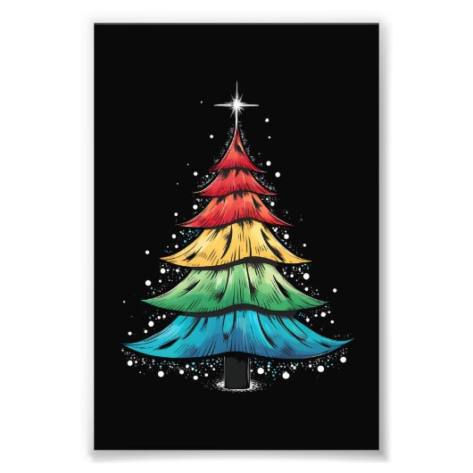 LGBTQ Pride Rainbow Flag Gay Christmas Trees Gesch Fotodruck (Vorne)