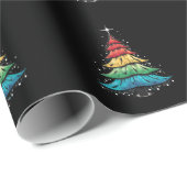 LGBTQ Pride Rainbow Flag Gay Christmas Trees Gesch Geschenkpapier (Rolleneckpunkt)