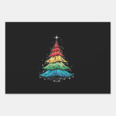 LGBTQ Pride Rainbow Flag Gay Christmas Trees Gesch Geschenkpapier Set (Vorderseite)