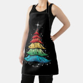 LGBTQ Pride Rainbow Flag Gay Christmas Trees Gesch Schürze (InSitu)