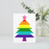 LGBTQ Pride Rainbow Flag Weihnachtsbaum Feiertagspostkarte (Stehend Vorderseite)